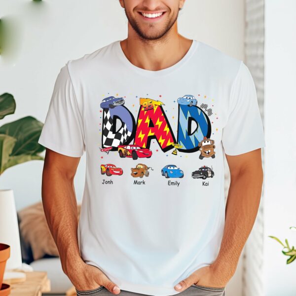 Custom Kids’ Names Mc Queen Dad Shirt, Happy Father’s Day Shirt