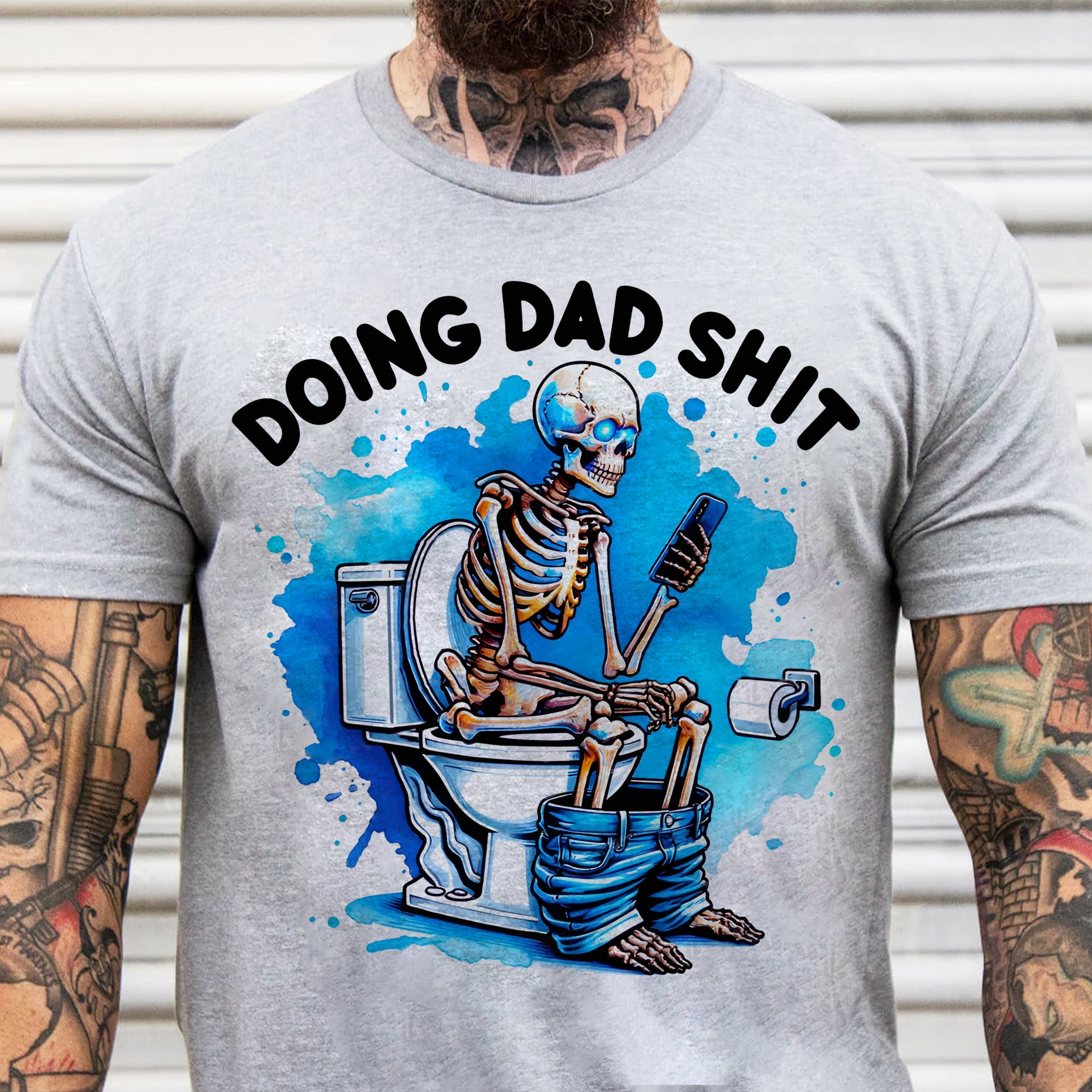 Skeleton Doing Dad Sh!t Shirt, Funny Meme Dad Shirt, Gift For Dad ...