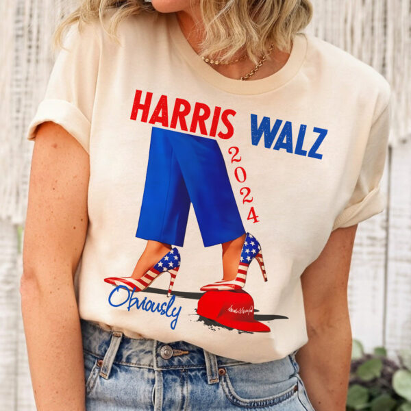 Harris Walz Obviously Shirt 2024, Democratic Election Shirt, Kamala Harris Tim Walz President 2024 Tee