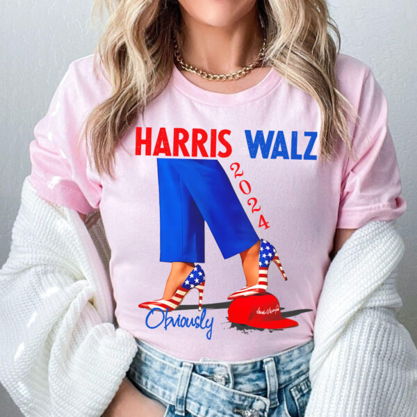 Harris Walz Obviously Shirt 2024, Democratic Election Shirt, Kamala Harris Tim Walz President 2024 Tee