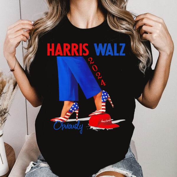 Harris Walz Obviously Shirt 2024, Democratic Election Shirt, Kamala Harris Tim Walz President 2024 Tee