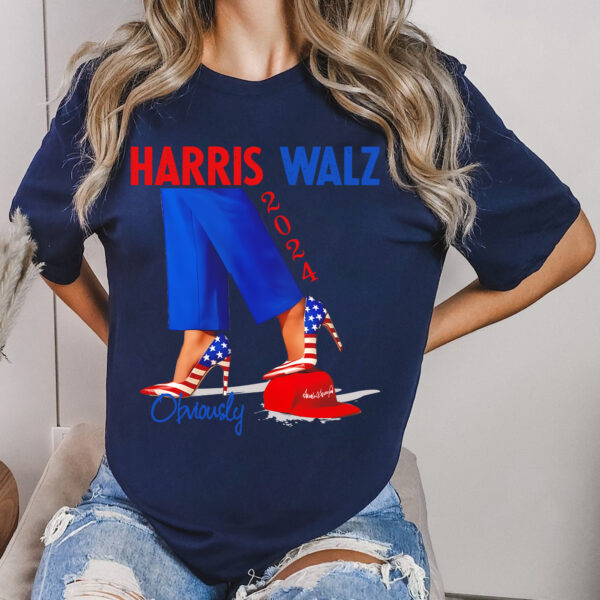 Harris Walz Obviously Shirt 2024, Democratic Election Shirt, Kamala Harris Tim Walz President 2024 Tee