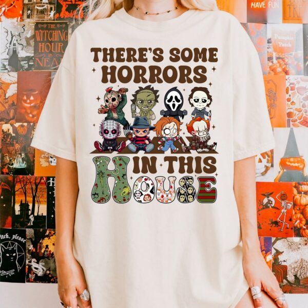 There’s Some Horror In This House Shirt Sweatshirt Hoodie, Funny Halloween Shirt, Halloween Gift, Scary Movie Shirt