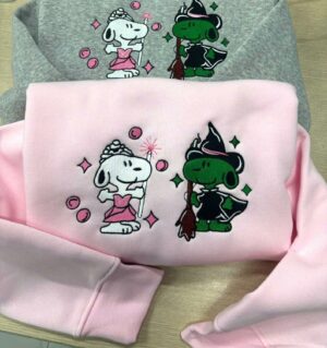 Embroidered Sn–py Wicked Shirt Sweatshirt Hoodie, Changed For Good Wicked Shirt, Wicked For Good Embroidered Sweatshirt, Pink Witch Green Witch, Bestie Gifts