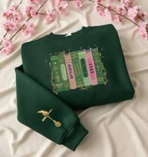 Wicked Changed For Good Book Comfort Colors Embroidered Sweatshirt, Defy Gravity Broomstick, Changed For Good Sweatshirt, Christmas Gift