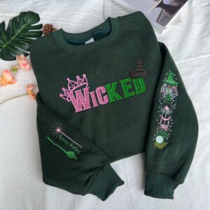 Wicked Embroidered Sweatshirt, Defy Gravity Broomstick Magic Wand Hoodie, Wizard of Oz Movie,
