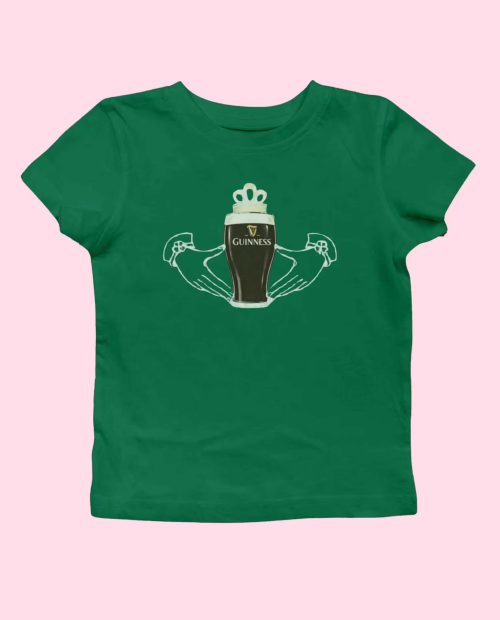 St Patrick’s Day Guinness Claddagh Baby Tee for Women