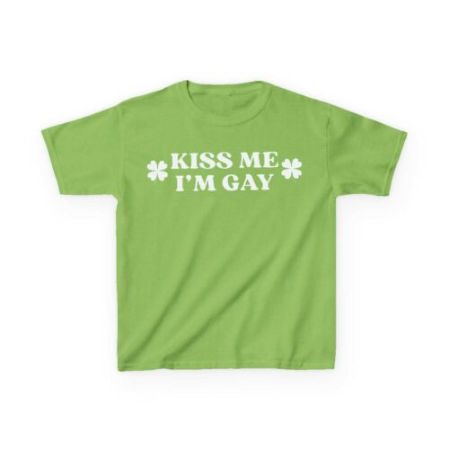 Kiss Me I’m Gay St Patrick’s Day Baby Tee, Y2K St Paddys Crop Top