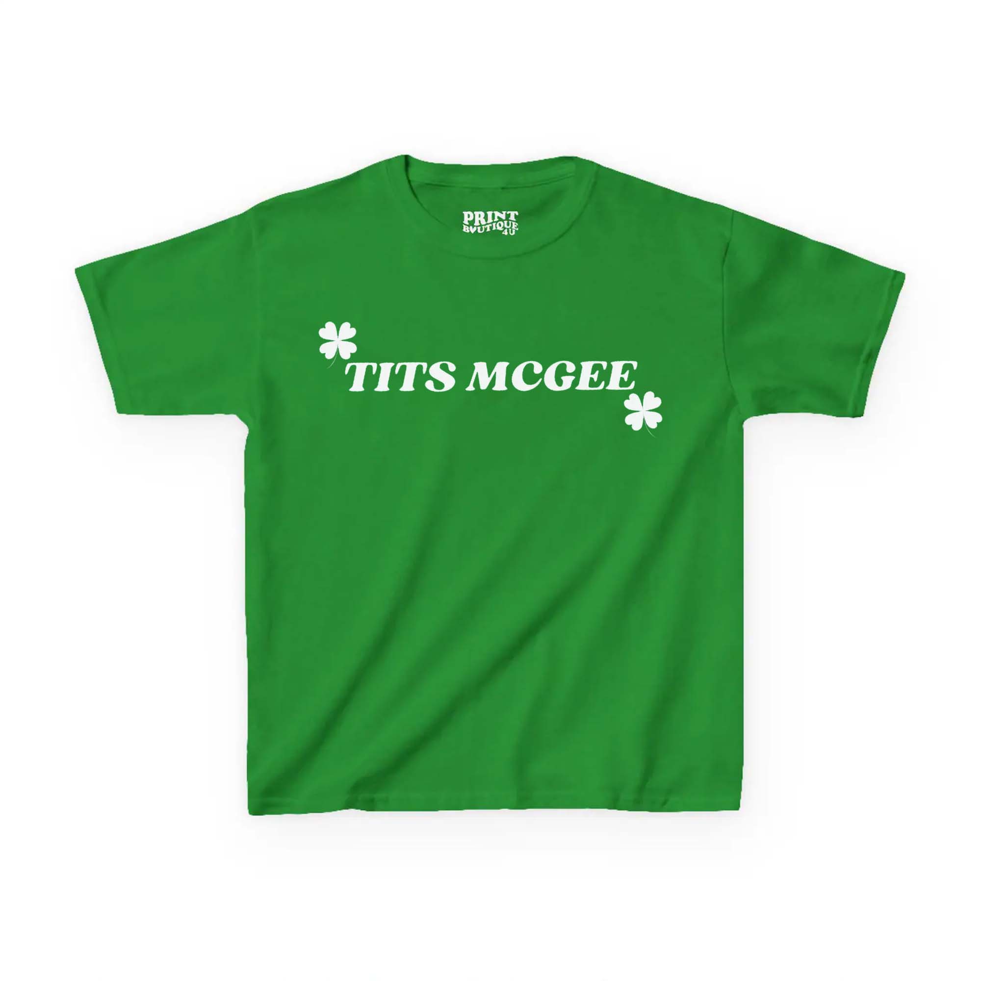 Funny St Patrick’s Day Baby Tee, Y2K Tits McGee St Paddys Crop Top Funny St Patrick’s Day Baby Tee, Y2K Tits McGee St Paddys Crop Top