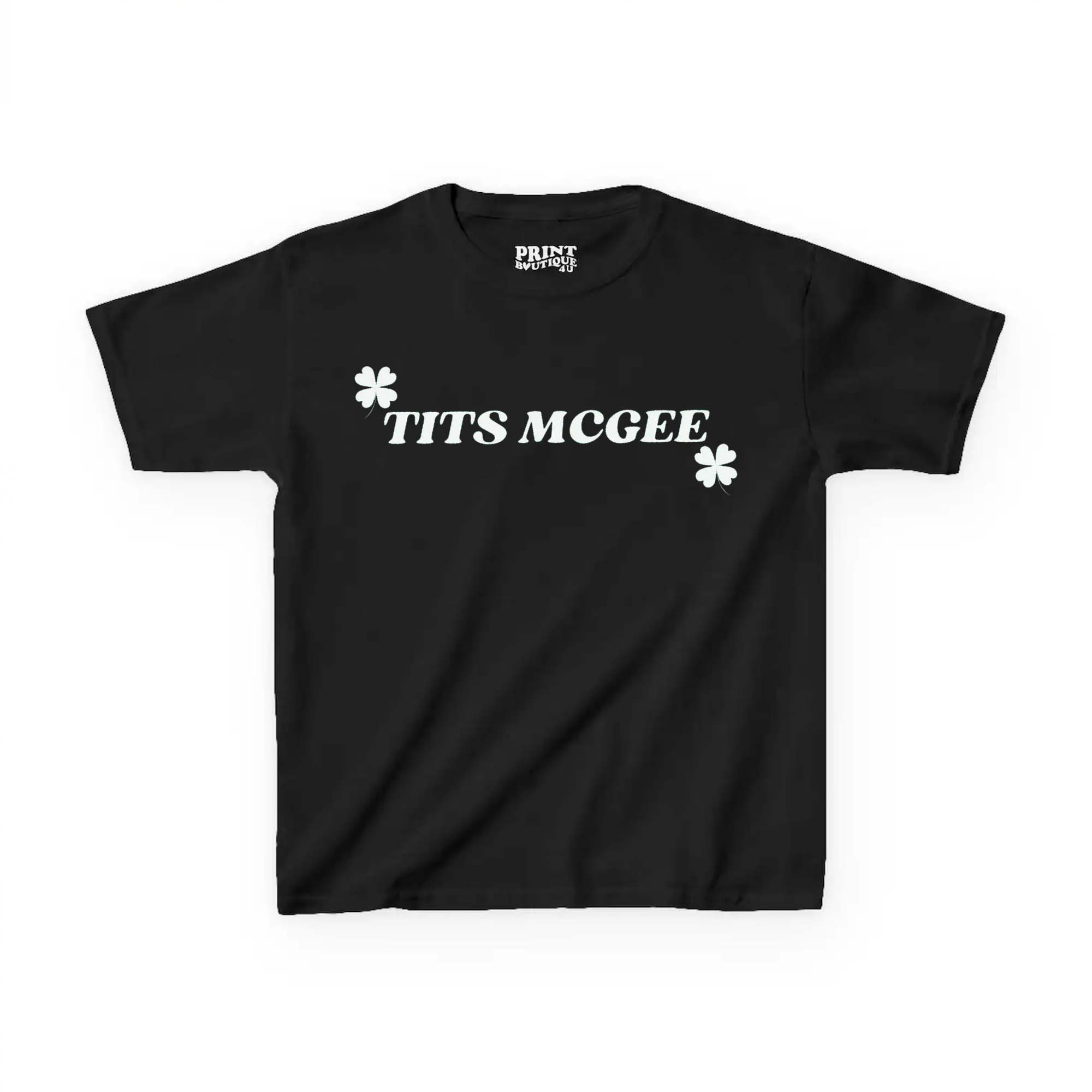 Funny St Patrick’s Day Baby Tee, Y2K Tits McGee St Paddys Crop Top Funny St Patrick’s Day Baby Tee, Y2K Tits McGee St Paddys Crop Top