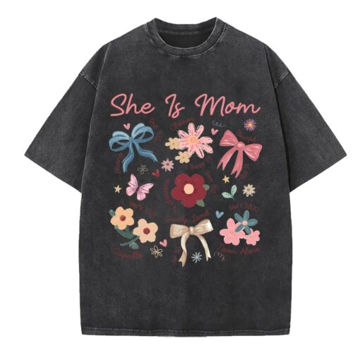 She Is Mom Christian Mom Shirt Floral Faith Tee