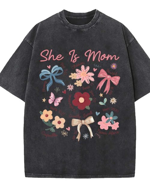 She Is Mom Christian Mom Shirt Floral Faith Tee