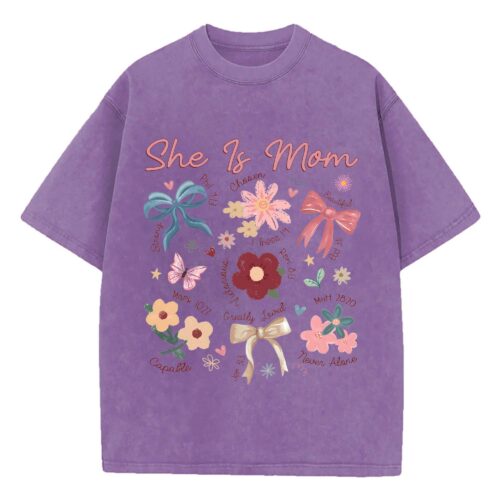 She Is Mom Christian Mom Shirt Floral Faith Tee