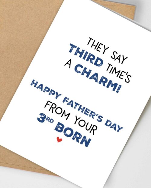 Third Child Father’s Day Card, From 3rd Child, Cards for Mom, from 3rd Born, Favorite Child, Funny Dad Cards, Father’s Day Gifts, A Charm