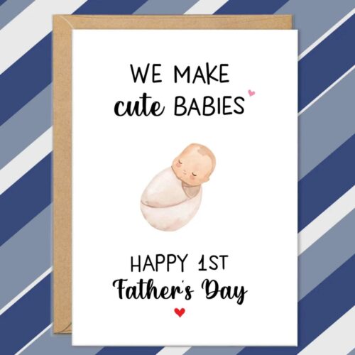 First Fathers Day Cards, 1st Father’s Day Card From Wife, 1st Fathers Day Gifts For Husband, New Dad Gift, Baby