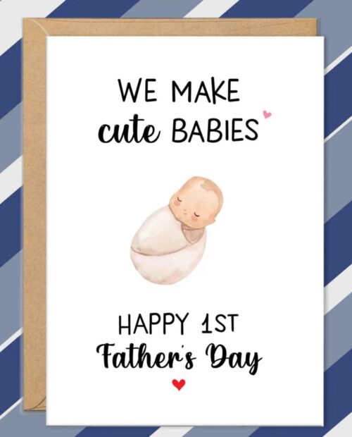 First Fathers Day Cards, 1st Father’s Day Card From Wife, 1st Fathers Day Gifts For Husband, New Dad Gift, Baby