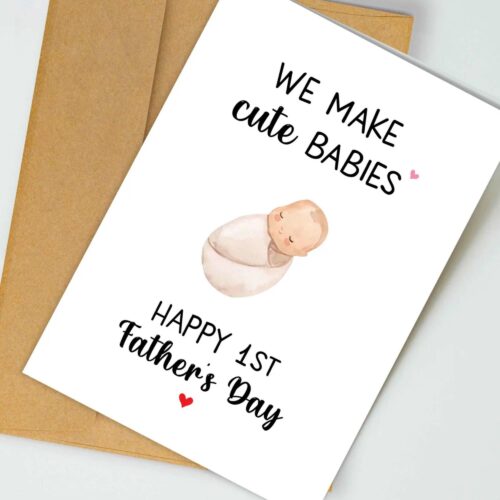 First Fathers Day Cards, 1st Father’s Day Card From Wife, 1st Fathers Day Gifts For Husband, New Dad Gift, Baby