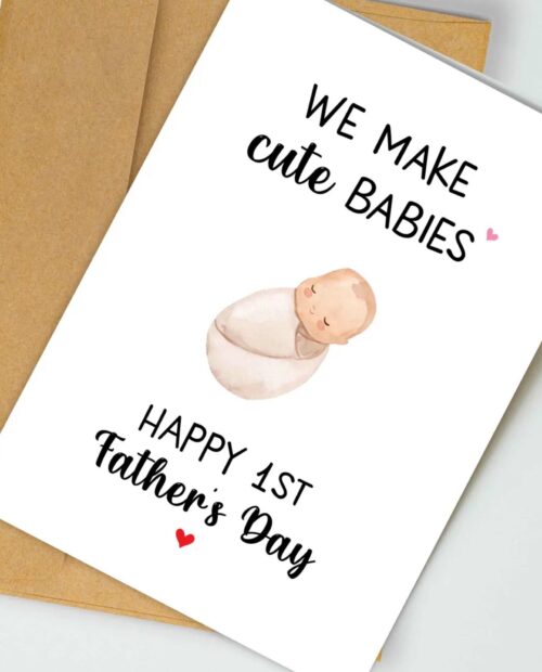 First Fathers Day Cards, 1st Father’s Day Card From Wife, 1st Fathers Day Gifts For Husband, New Dad Gift, Baby