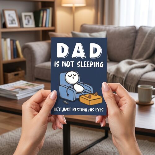 Funny Father’s Day Card – Dad Is Not Slepping He’s Just Resting His Eyes