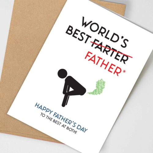 Funny Father’s Day Cards, Best Farter Card, Funny Cards for Dad, Gifts From Son, From Daughter, Humor, Farting, Fart, Gag Gifts For Dad