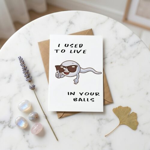 I Used To Live Your Balls Happy Father’s Day From Your Fastest Swimmer Card