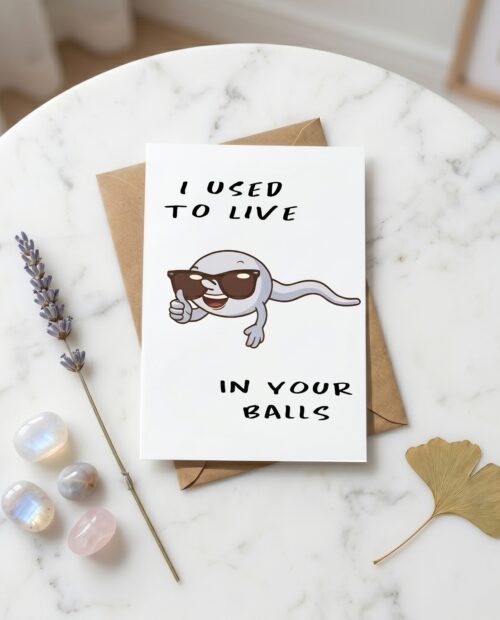 I Used To Live Your Balls Happy Father’s Day From Your Fastest Swimmer Card