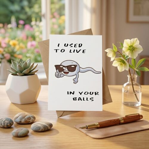 I Used To Live Your Balls Happy Father’s Day From Your Fastest Swimmer Card