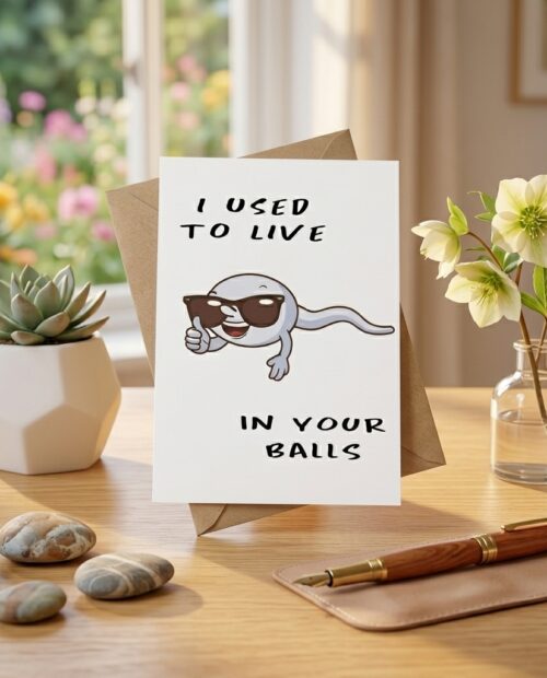 I Used To Live Your Balls Happy Father’s Day From Your Fastest Swimmer Card