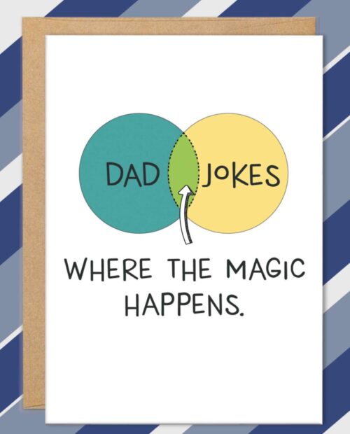 Dad Jokes Cards, Dad Jokes Where the Magic Happens, Father’s Day Cards Funny, Funny Cards for Dad, Gifts For Dad, From Son, From Daughter