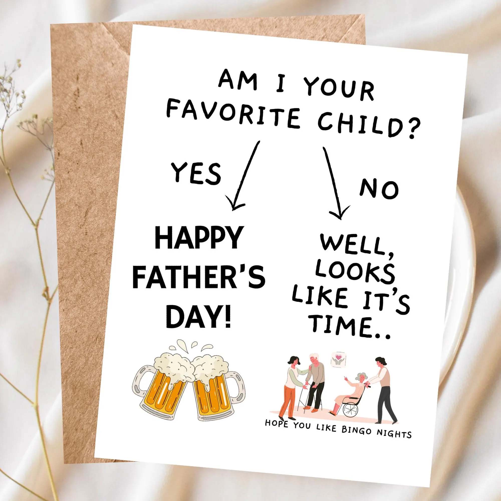 Am I Your Favorite Child?, Funny Father’s Day Card, Nursing Home Humor, Sibling Rivalry Card for Dad, Handmade Funny Card for Dad Am I Your Favorite Child?, Funny Father’s Day Card, Nursing Home Humor, Sibling Rivalry Card for Dad, Handmade Funny Card for Dad