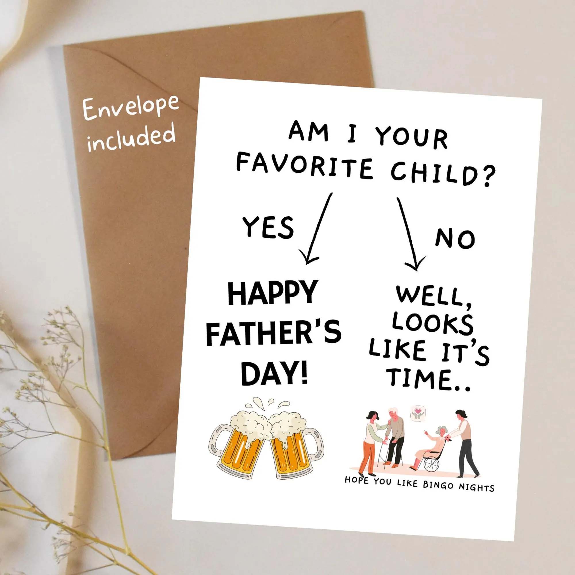 Am I Your Favorite Child?, Funny Father’s Day Card, Nursing Home Humor, Sibling Rivalry Card for Dad, Handmade Funny Card for Dad Am I Your Favorite Child?, Funny Father’s Day Card, Nursing Home Humor, Sibling Rivalry Card for Dad, Handmade Funny Card for Dad