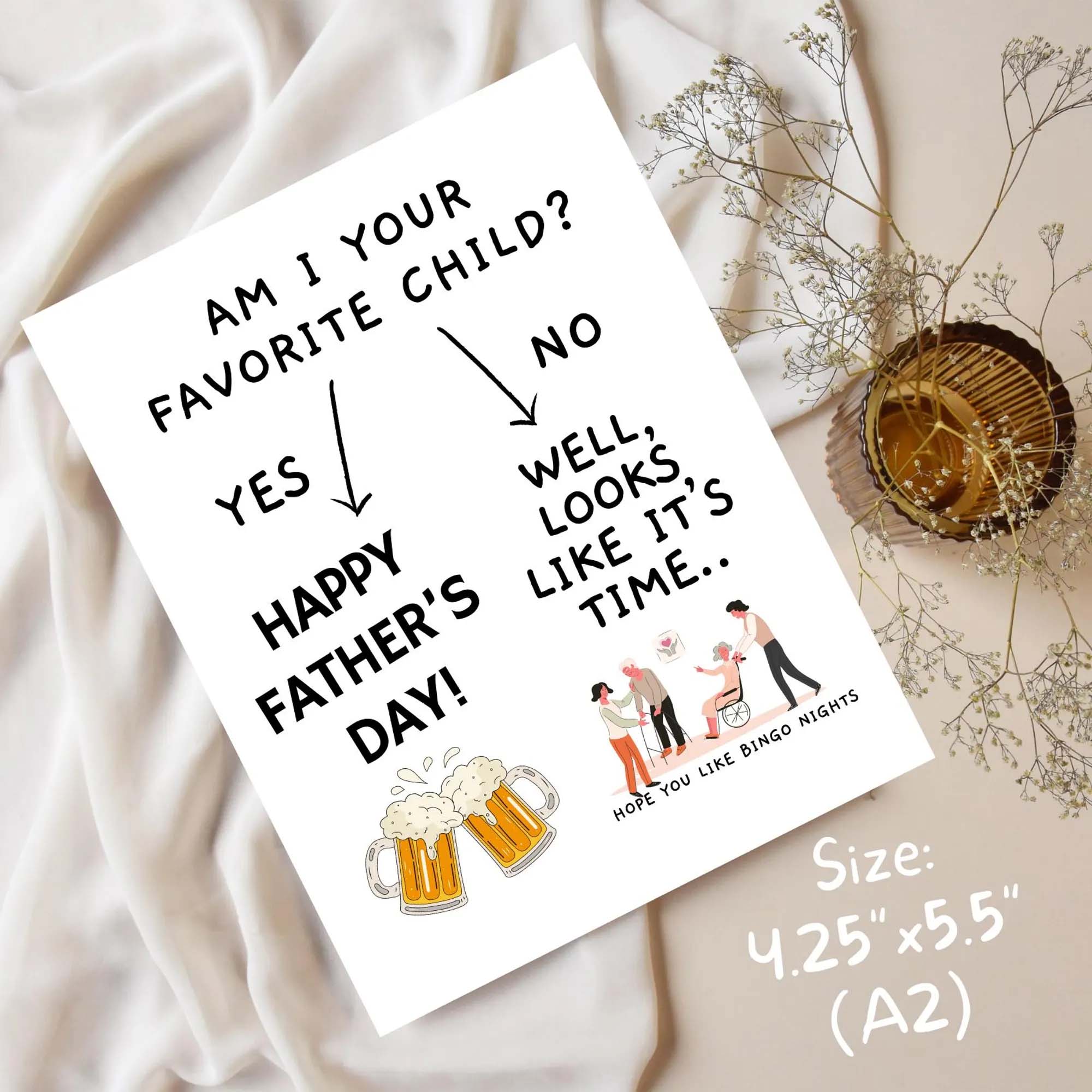 Am I Your Favorite Child?, Funny Father’s Day Card, Nursing Home Humor, Sibling Rivalry Card for Dad, Handmade Funny Card for Dad Am I Your Favorite Child?, Funny Father’s Day Card, Nursing Home Humor, Sibling Rivalry Card for Dad, Handmade Funny Card for Dad