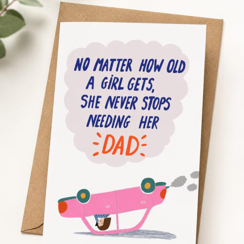 Funny Father’s Day Card from Daughter: Always Needs Dad