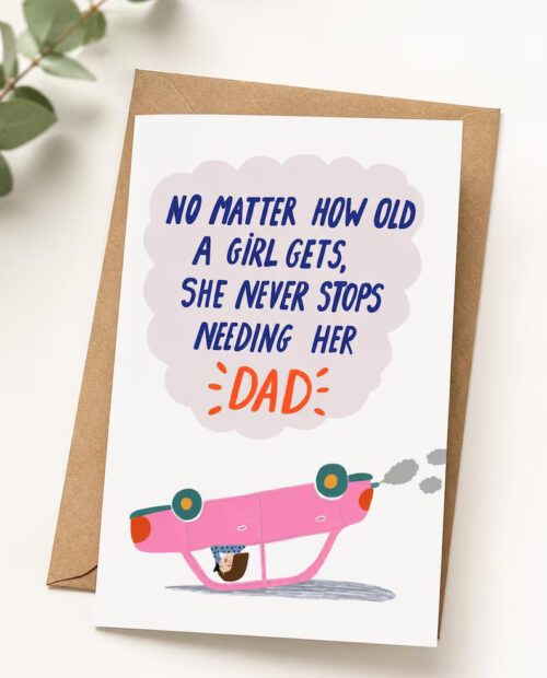 Funny Father’s Day Card from Daughter: Always Needs Dad