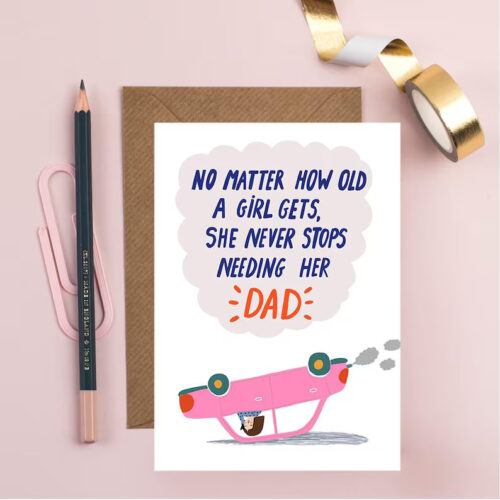 Funny Father’s Day Card from Daughter: Always Needs Dad