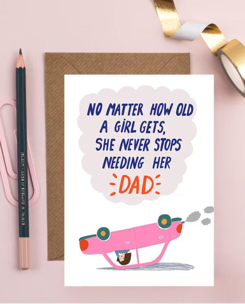 Funny Father’s Day Card from Daughter: Always Needs Dad