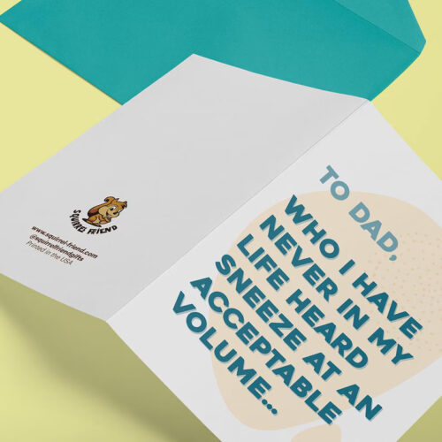 Funny Father’s Day or Birthday Card: Loudest Sneezer Dad – Irreverent Greeting Card