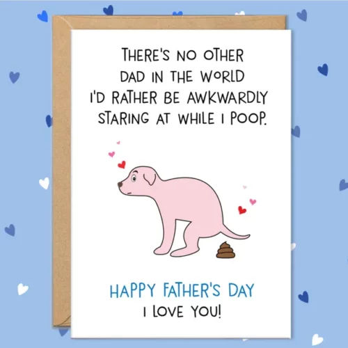 Fathers Day Cards From Dog, Dog Dad Gifts, Dog Father’s Day Gifs, Dog Dads Card, Funny Pooping
