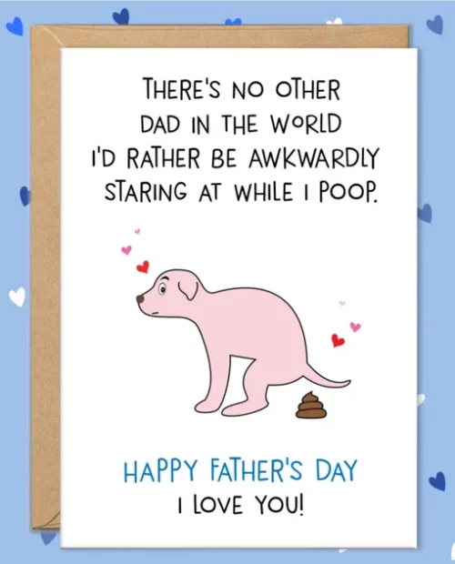 Fathers Day Cards From Dog, Dog Dad Gifts, Dog Father’s Day Gifs, Dog Dads Card, Funny Pooping