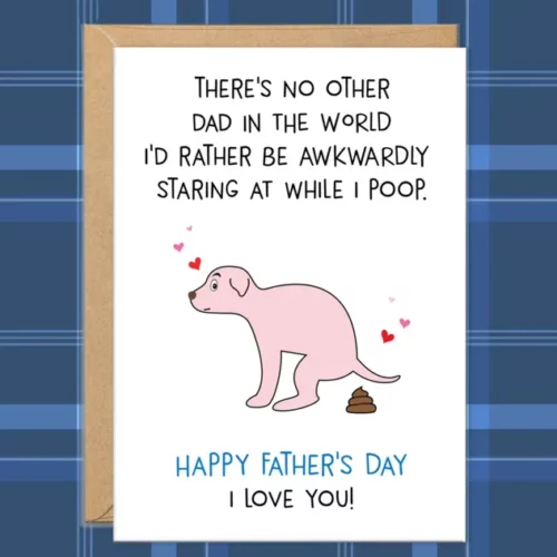 Fathers Day Cards From Dog, Dog Dad Gifts, Dog Father’s Day Gifs, Dog Dads Card, Funny Pooping