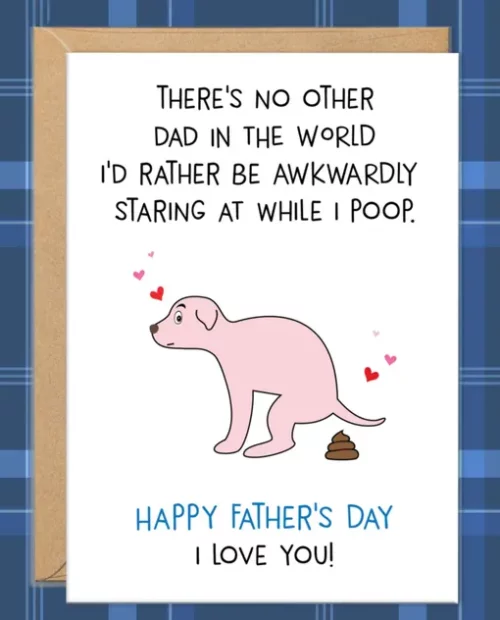 Fathers Day Cards From Dog, Dog Dad Gifts, Dog Father’s Day Gifs, Dog Dads Card, Funny Pooping