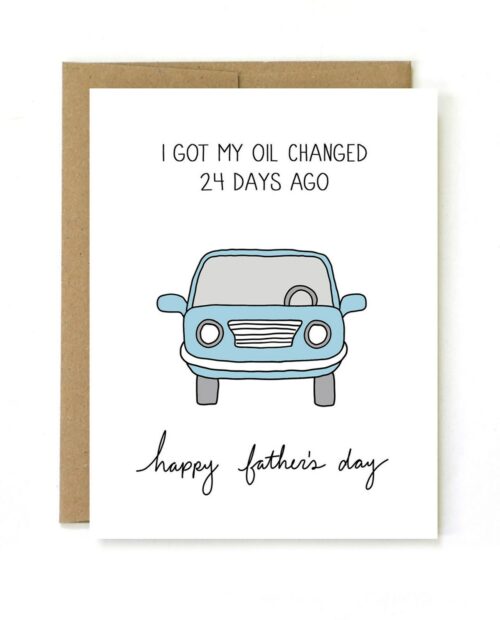 Funny Fathers Day Card – Fathers Day Car Card – To Dad From Daughter Card – Oil Change Funny Fathers Day Card – Fathers Day Car Card – To Dad From Daughter Card – Oil Change